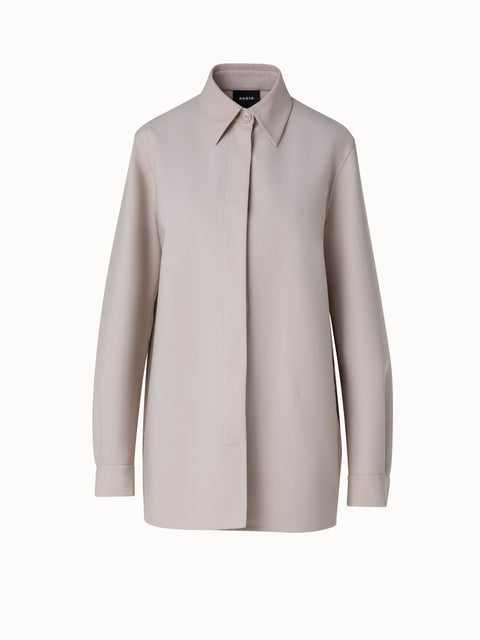 Cotton Double-Face Oversize Shirt Jacket