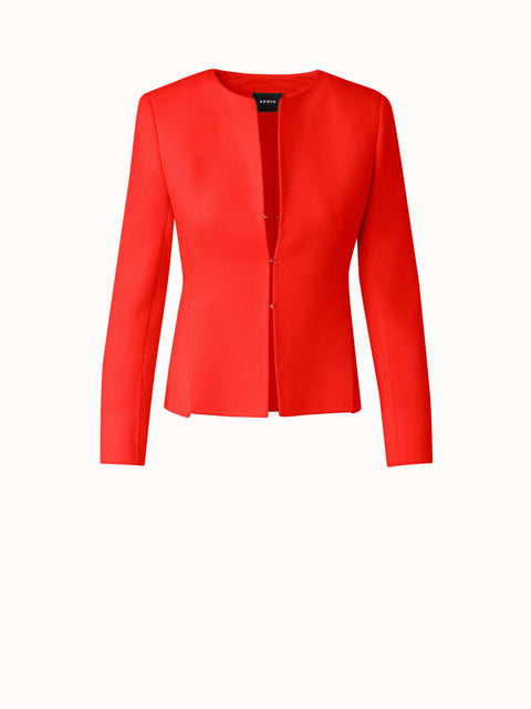 Wool Crêpe Double-Face Short Jacket