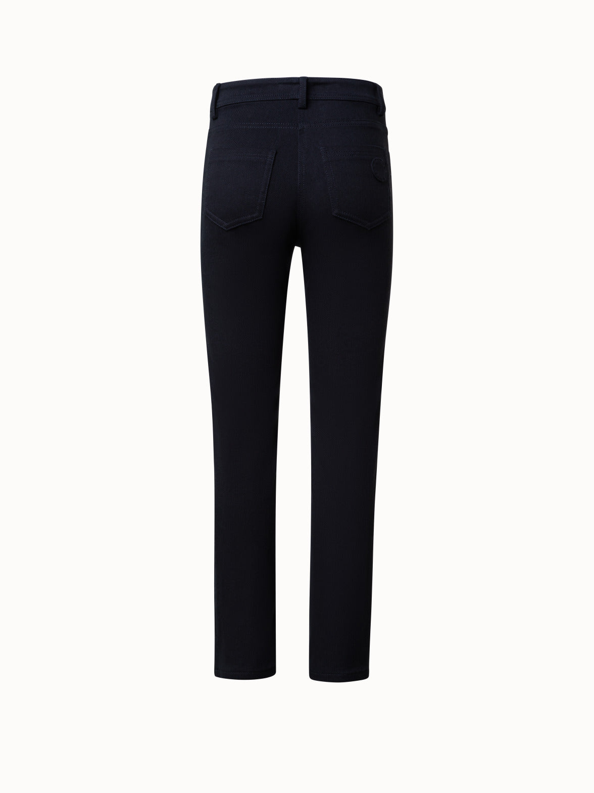 Slim-Fit Cropped Denim Pants - black