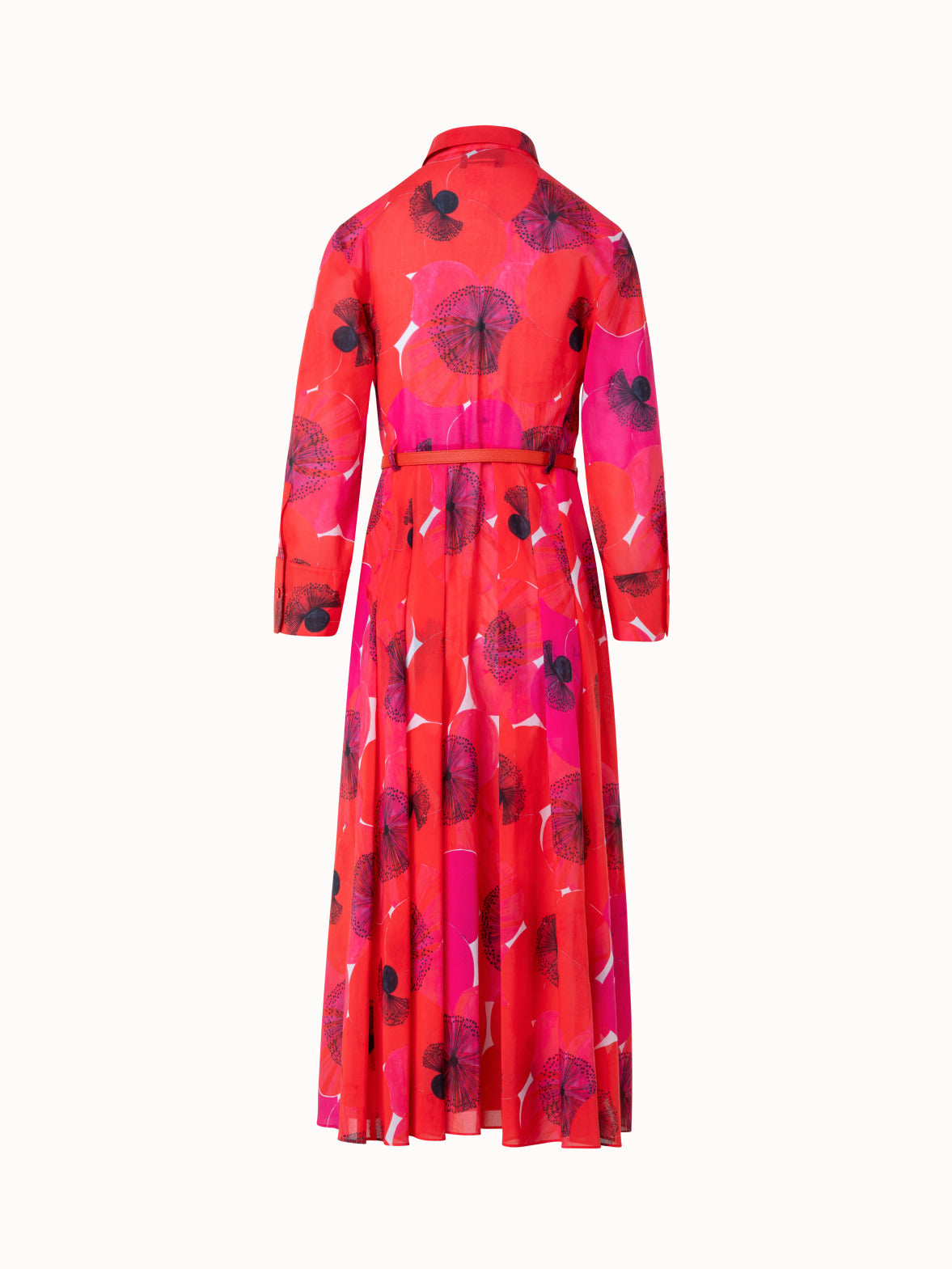 Red floral shirt dress on sale