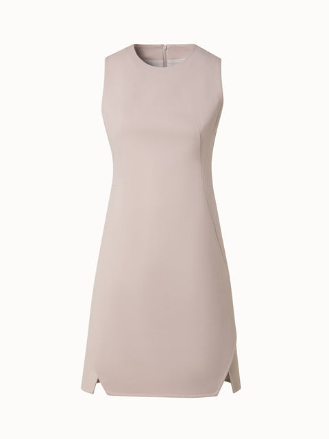 Cotton Double-Face Sheath Dress with Skirt in A-Line