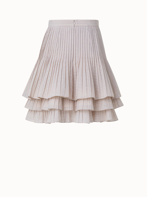 Short A-Line Triple Layer Plissé Skirt