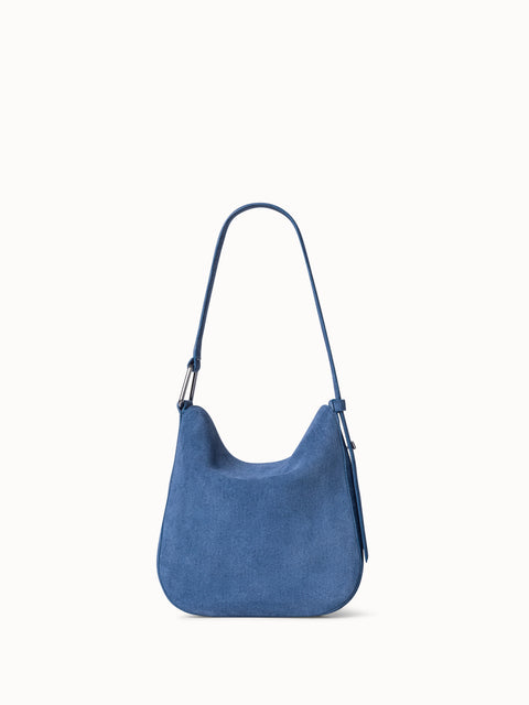 Little Anna Hobo Bag in Suede Leather with Denim Look