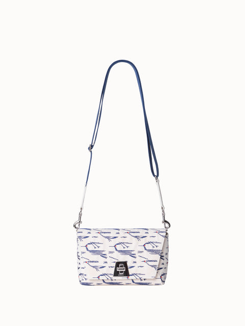Small Anouk Day Bag in Canvas with Kasuri Birds Print