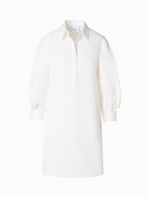 Cotton Shirt Dress with Volume Sleeves