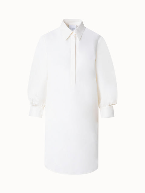 Cotton Shirt Dress with Volume Sleeves