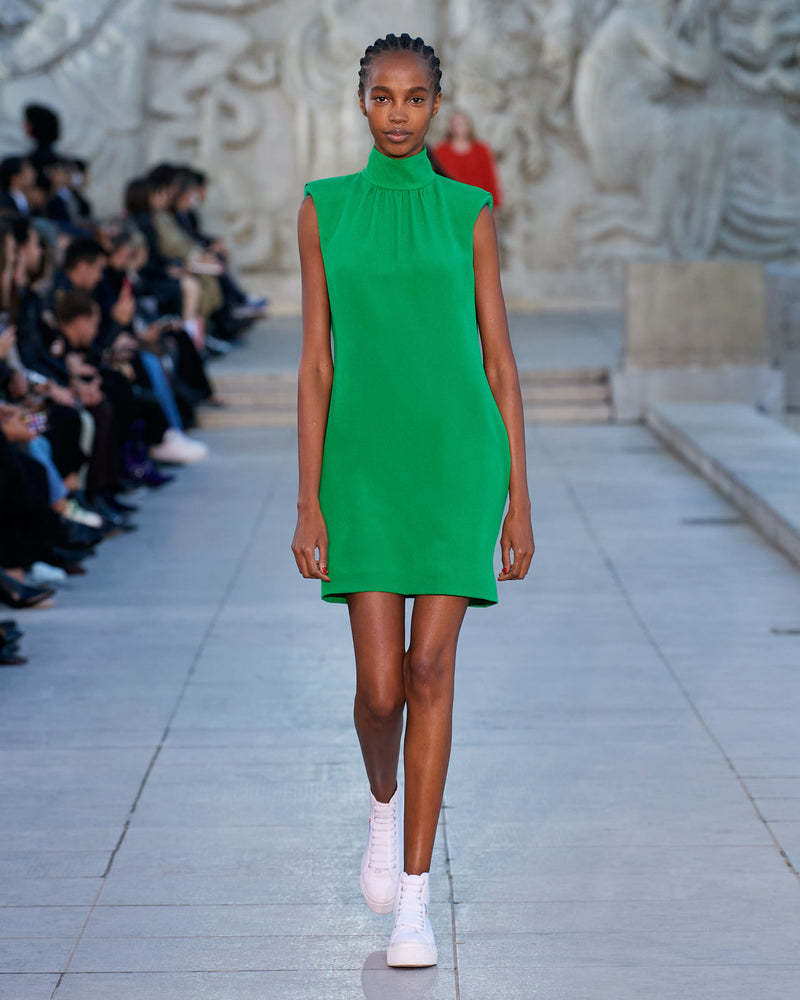 akris dress Akris Belted Wool Double-Face Dress