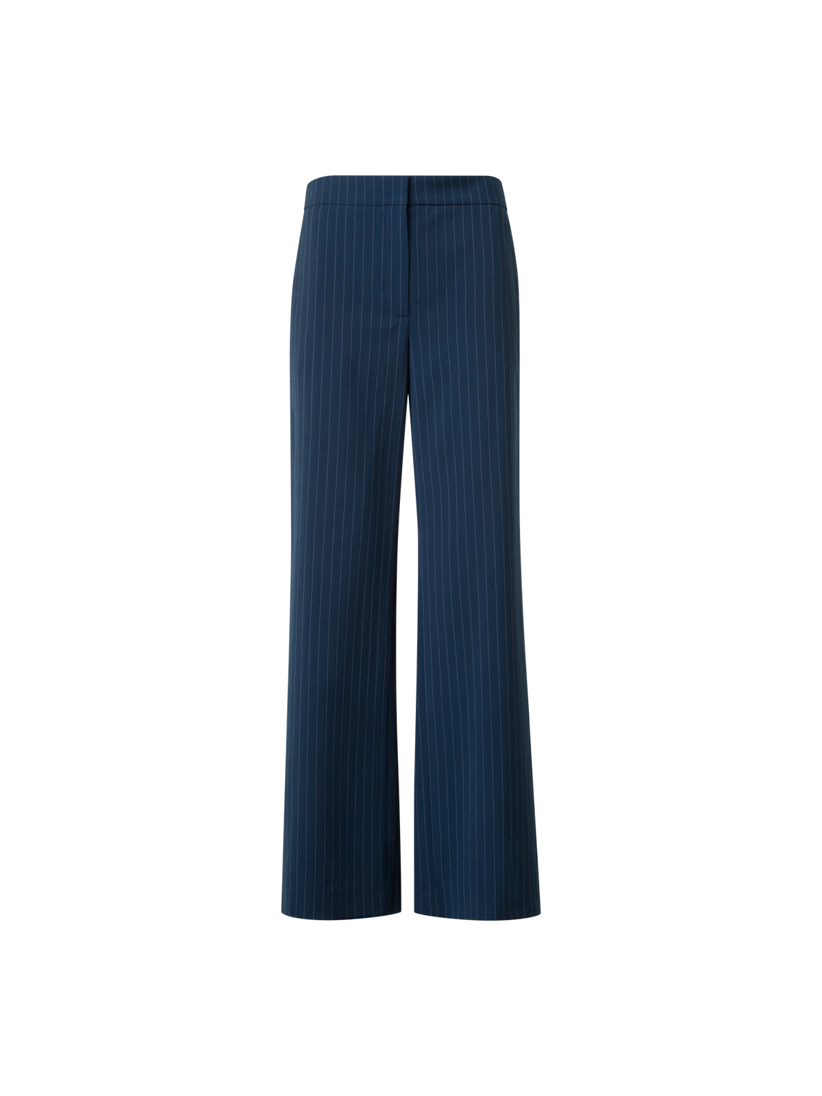 Designer Wide Cool Wool Pants with Elastic Waist - neutral - navy - blue - multicolor