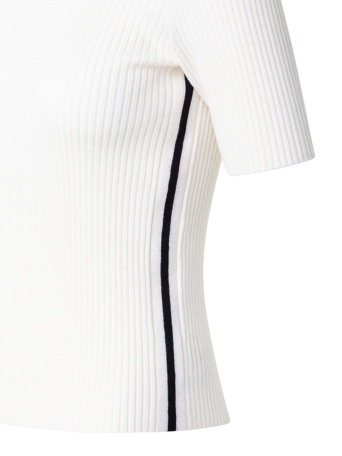 Designer Merino Wool Knit Sweater with Contrast Piping - multicolor - ecru - white