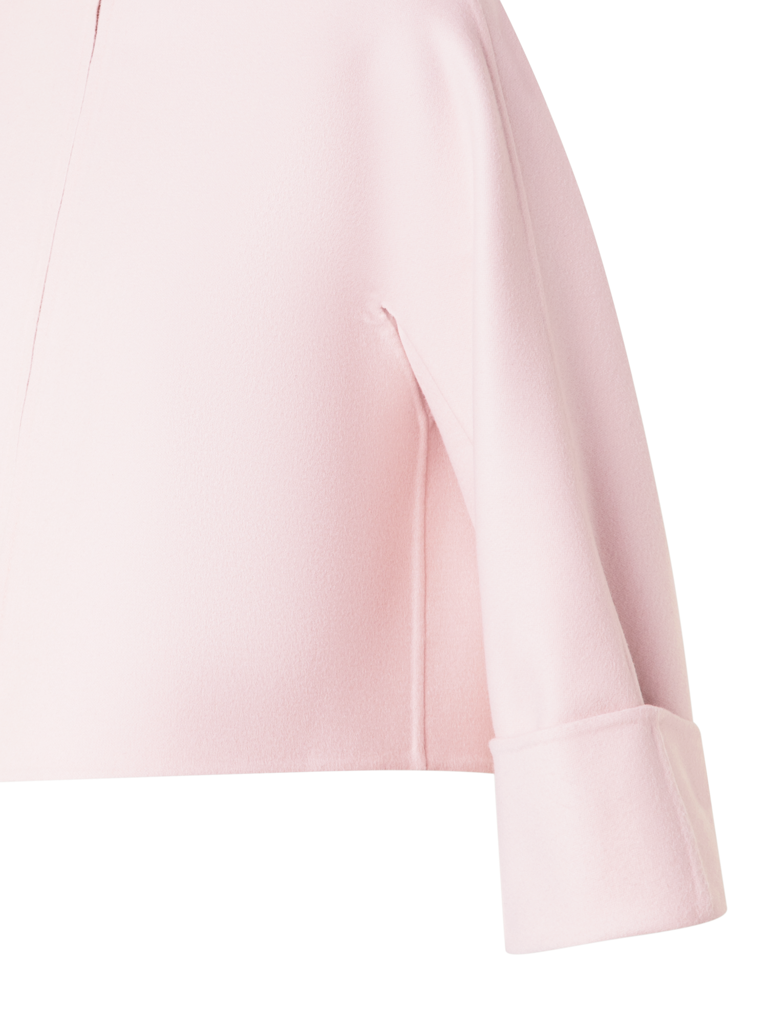 Designer Short Kimono Sleeves Jacket in Wool Double-Face - pastel - pink