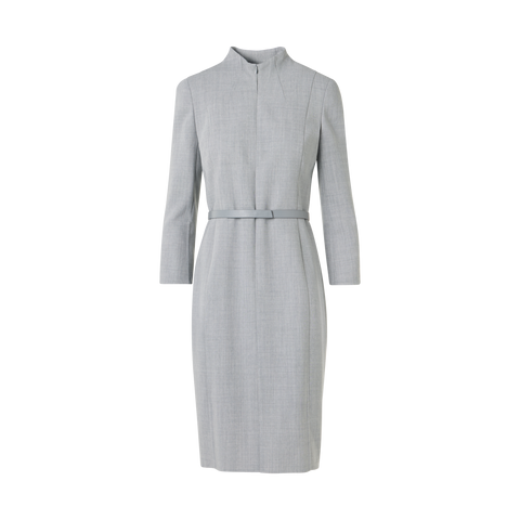 Mock Neck Wool Double-Face Dress