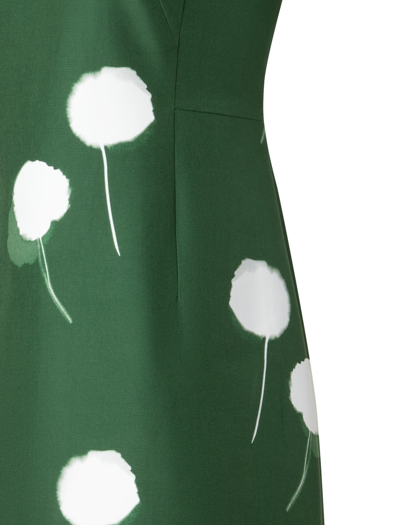 Designer Double-Face Sheath Dress with Dandelion Print - green - multicolor