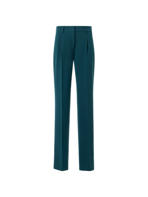 Designer Fabri Straight Pleated Pants - green