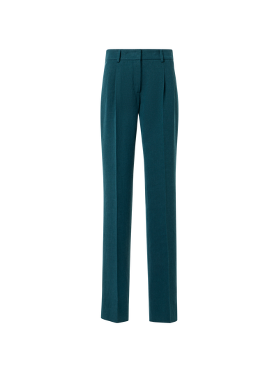 Designer Fabri Straight Pleated Pants - green
