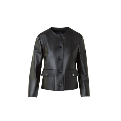 Leather Jacket with Bracelet Sleeves