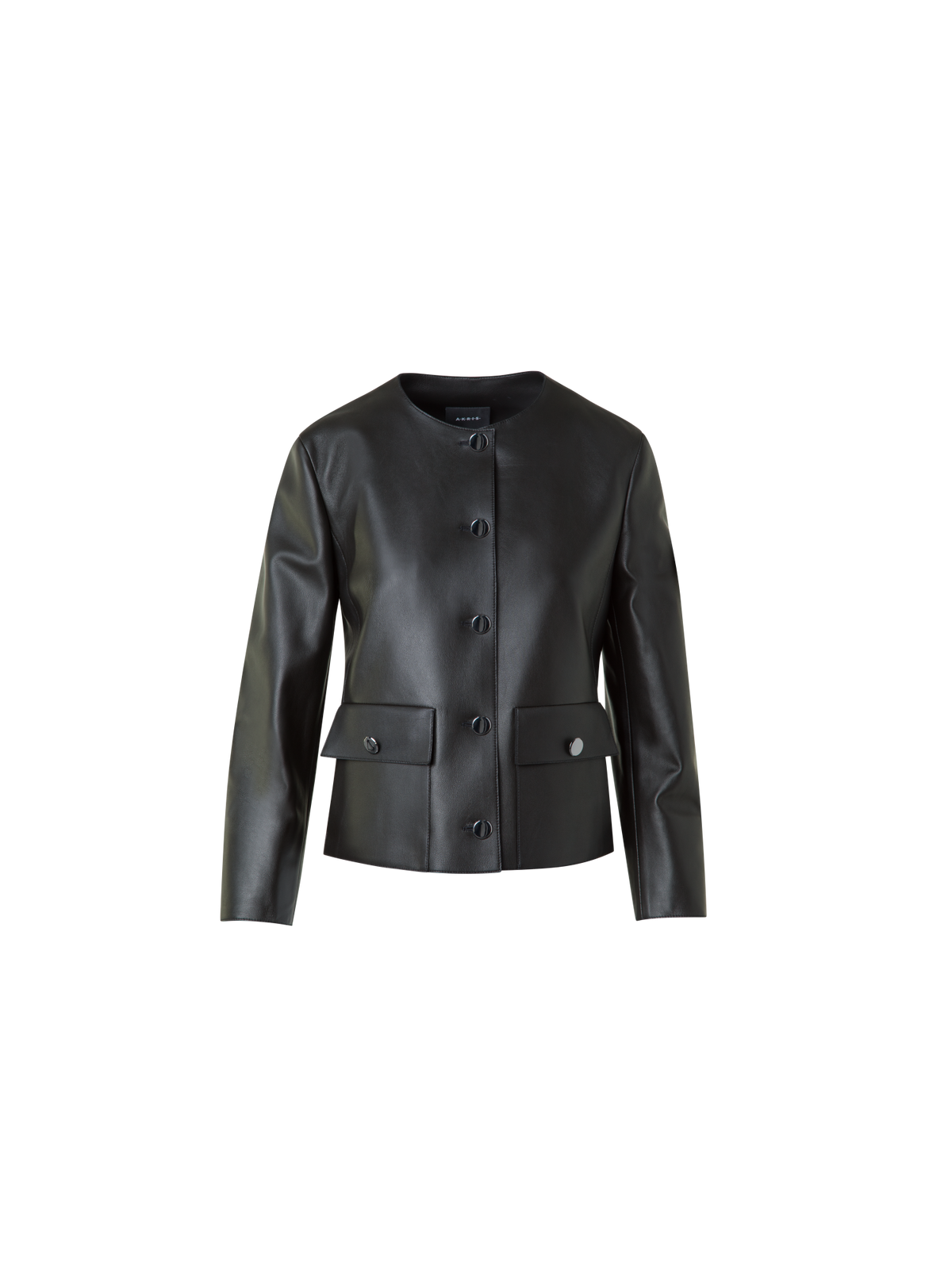 Designer Leather Jacket with Bracelet Sleeves - black - neutral