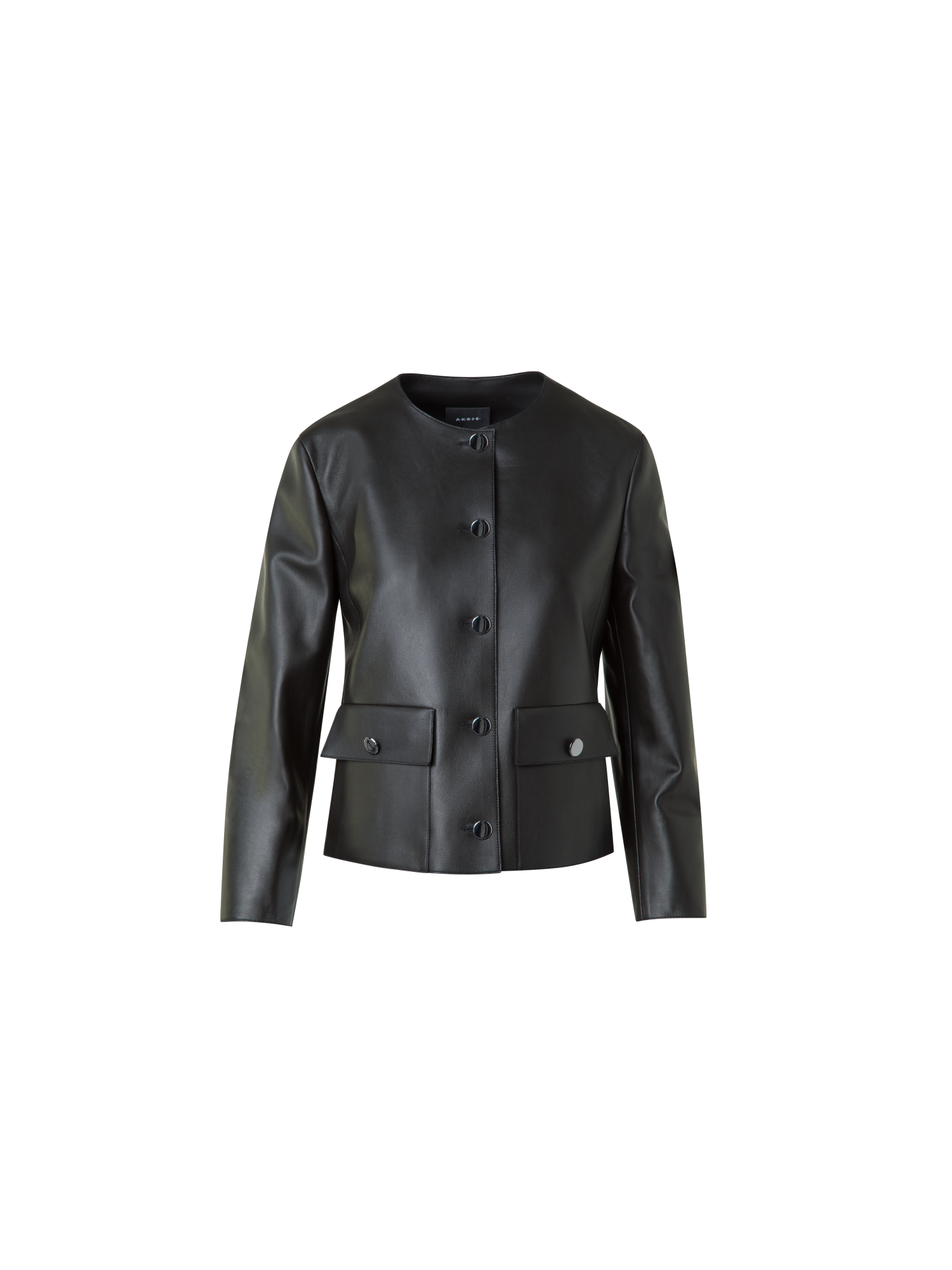 Designer Leather Jacket with Bracelet Sleeves - black - neutral