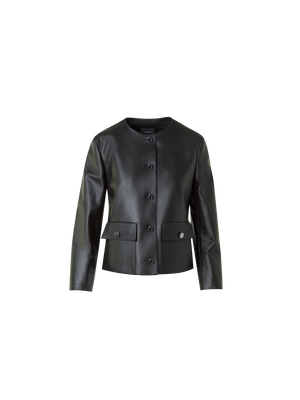 Designer Leather Jacket with Bracelet Sleeves - black - neutral