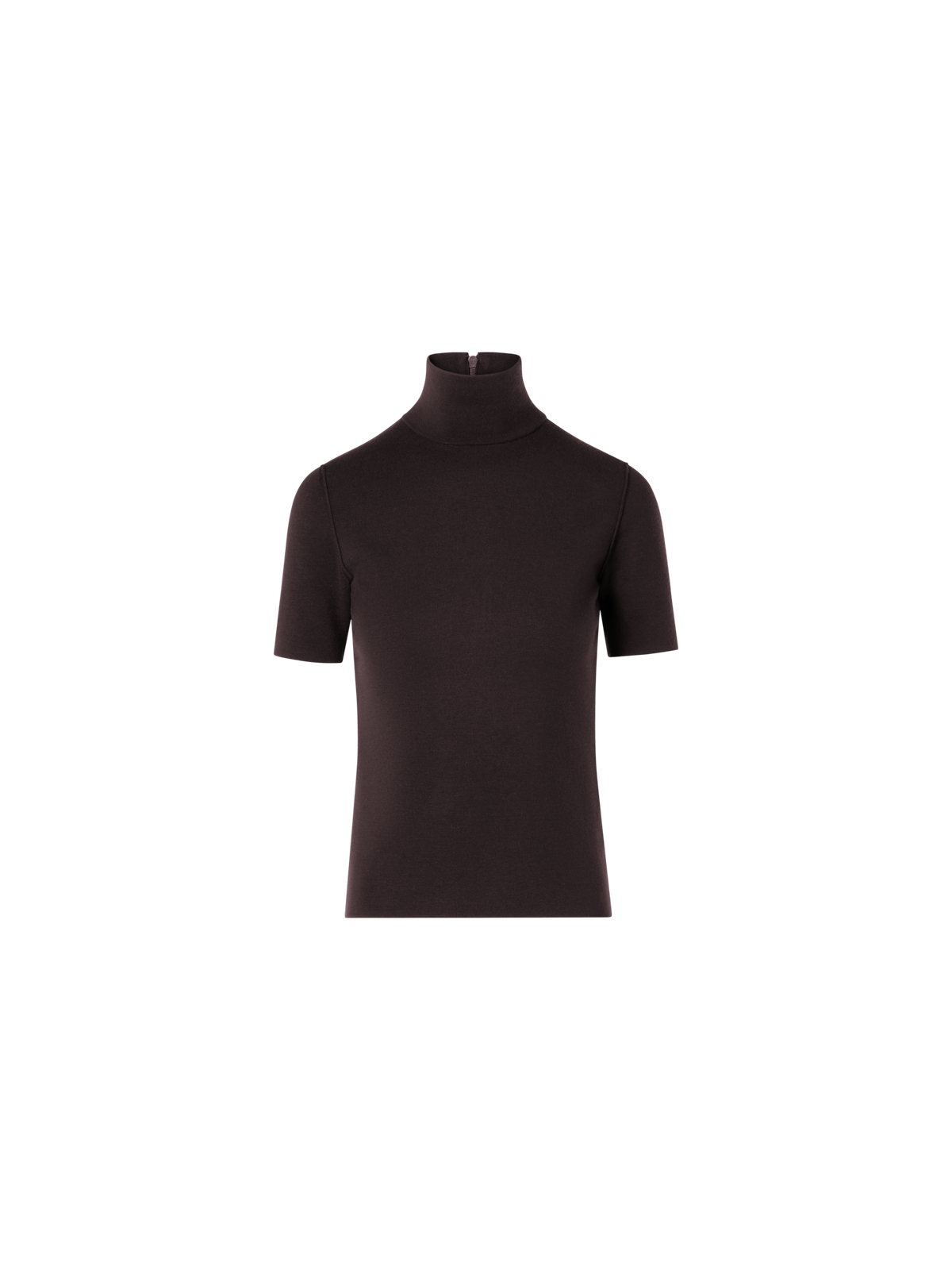 Designer Shortsleeve Wool Milano Knit Sweater - brown