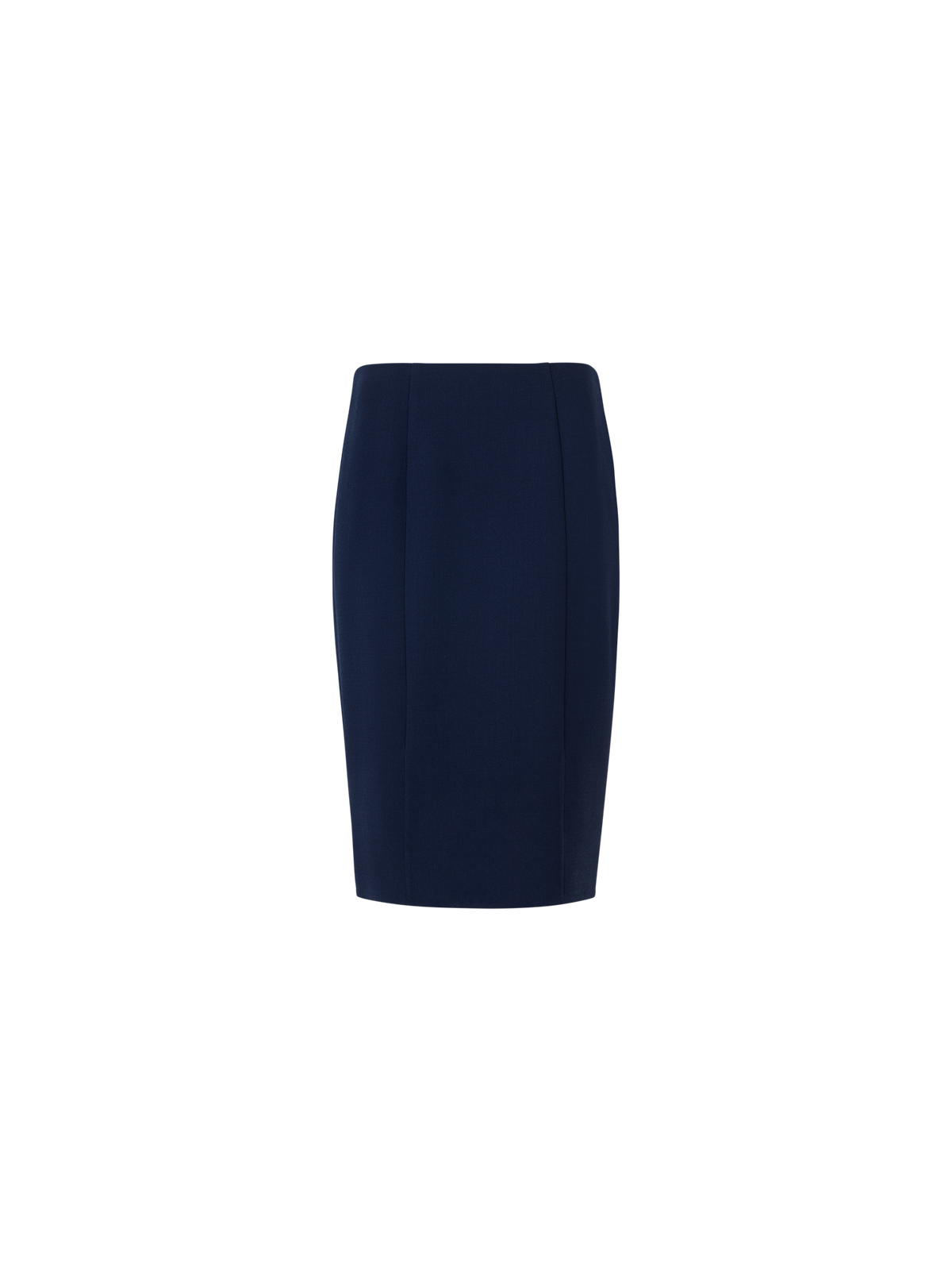 Designer Wool-Crêpe Double-Face Pencil Skirt - navy