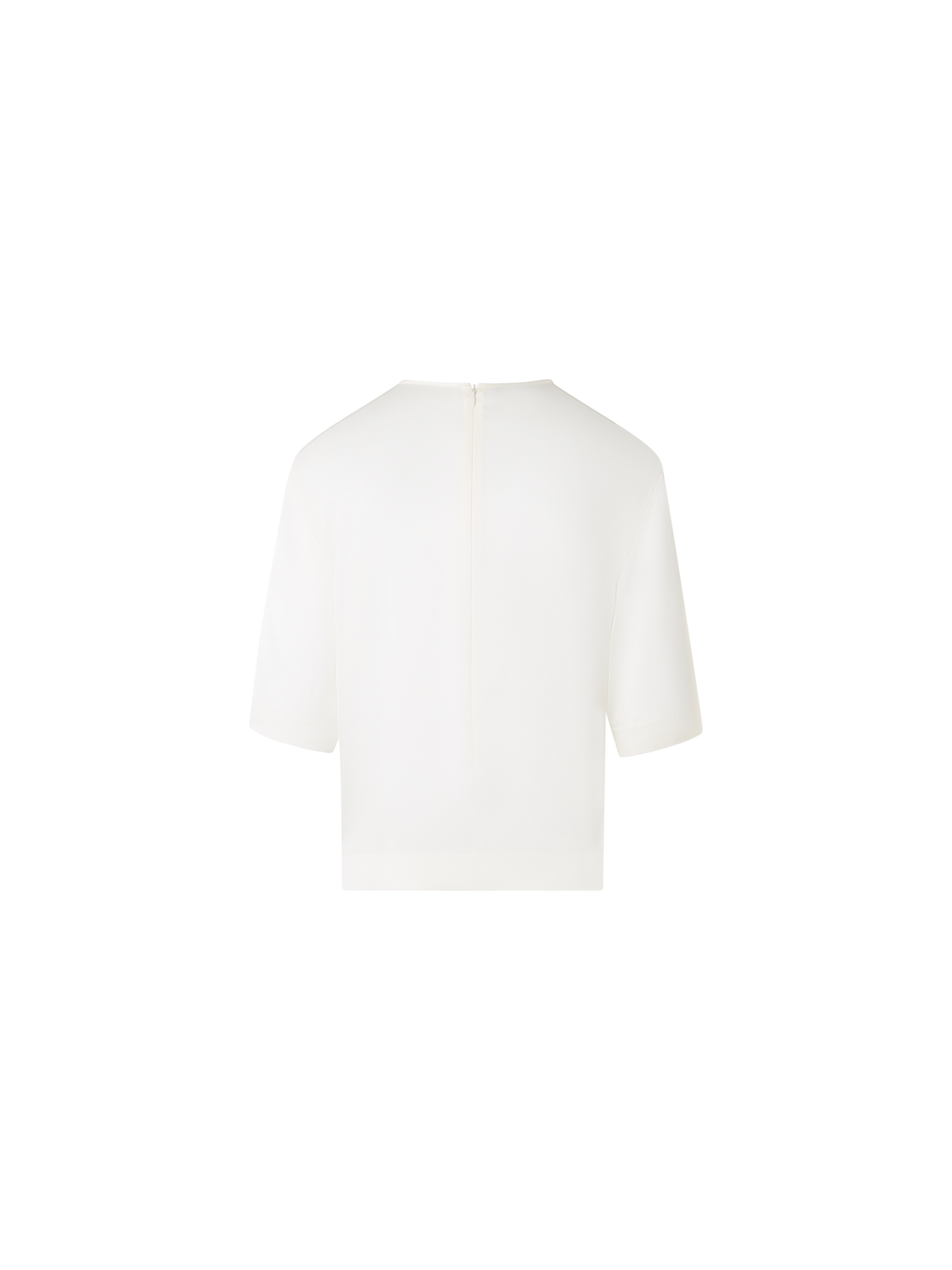 Designer Boxy Silk Satin T-Shirt Blouse - ecru