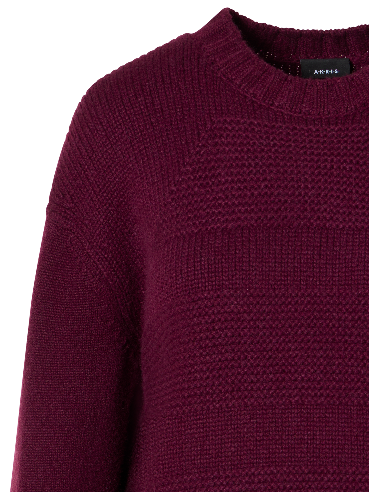 Designer Cashmere Sweater in Rib-Mix - red