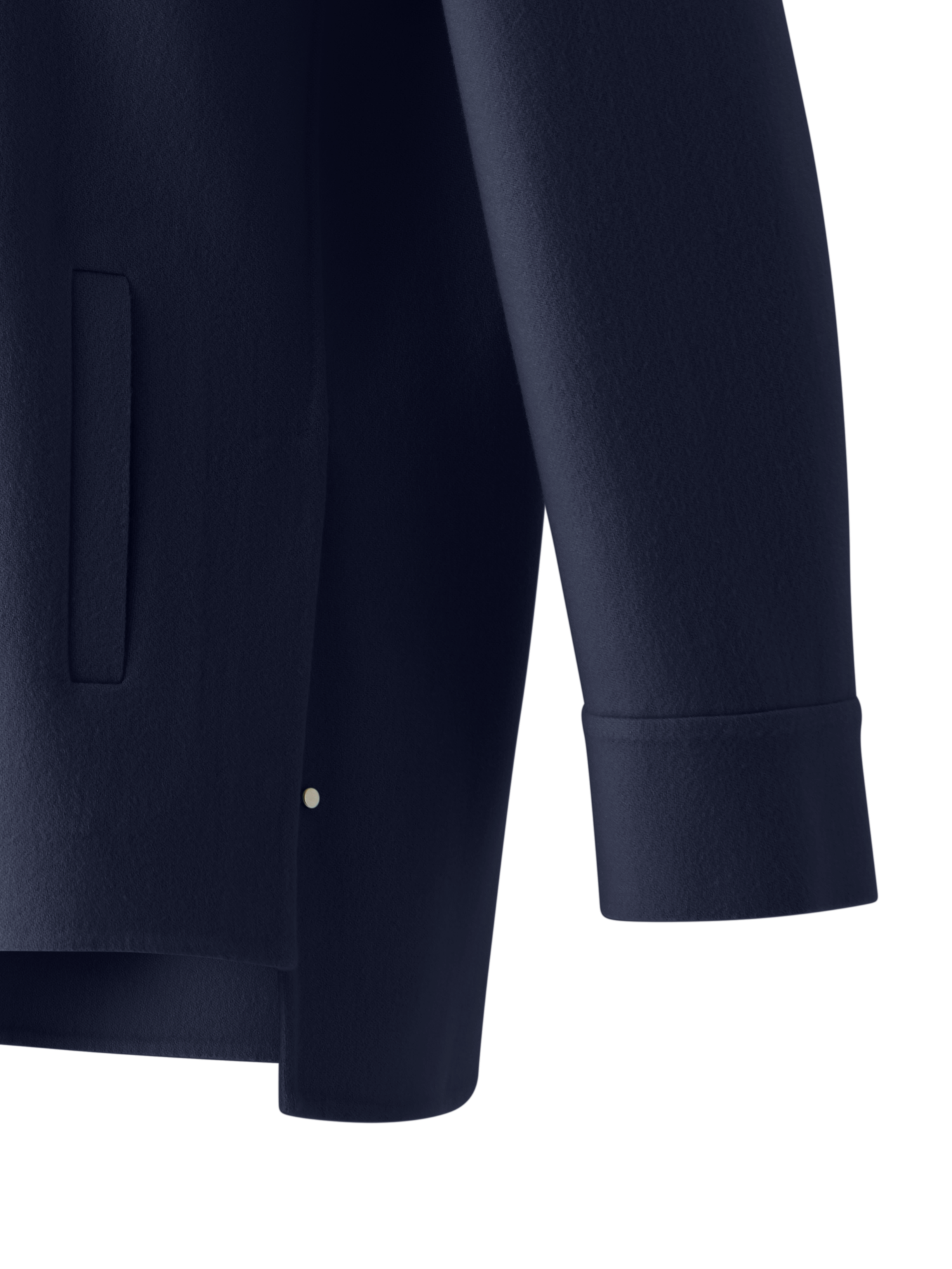 Designer Cashmere Double-Face Shirt Jacket - navy