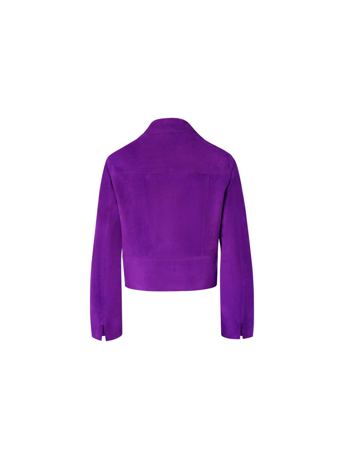 Designer Bracelet-Sleeve Suede Leather Short Jacket - purple