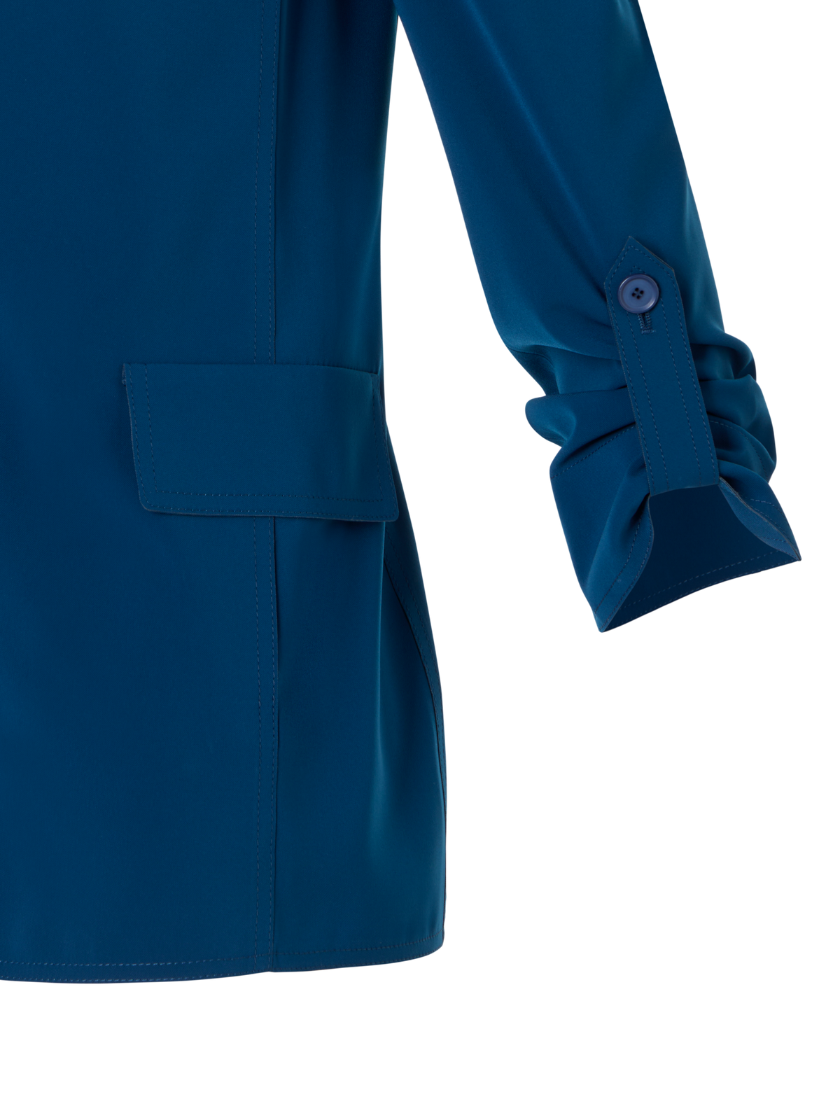 Designer Lasercut Crêpe Boyfriend Blazer - blue