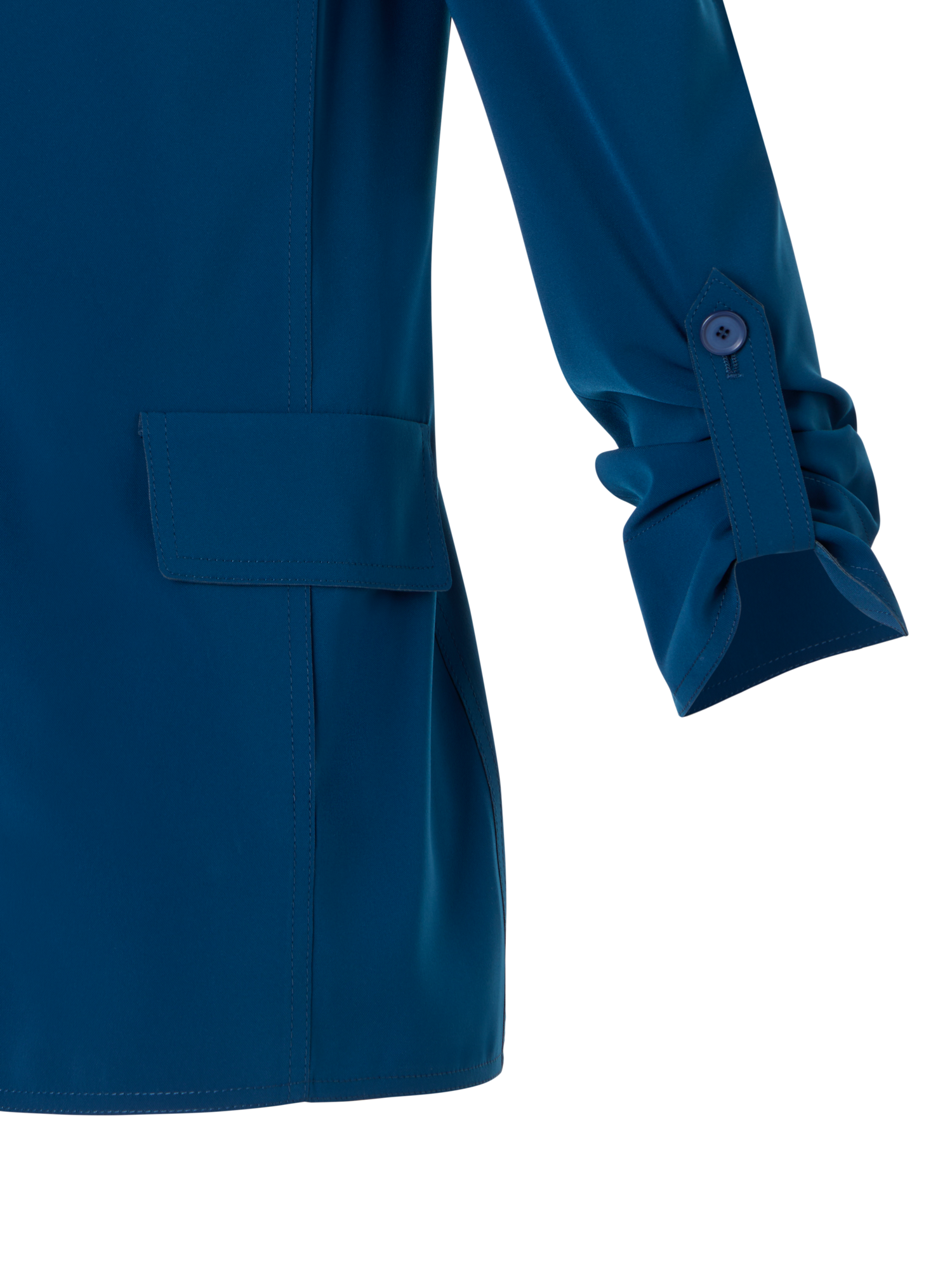 Designer Lasercut Crêpe Boyfriend Blazer - blue