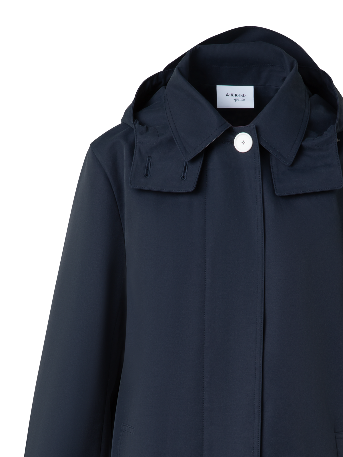 Designer Water Repellent Parka with Detachable Hood - navy - blue