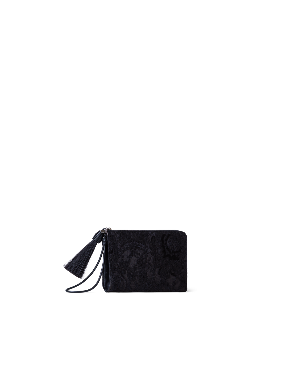 Designer Alexa Tassle Pouch - neutral - black