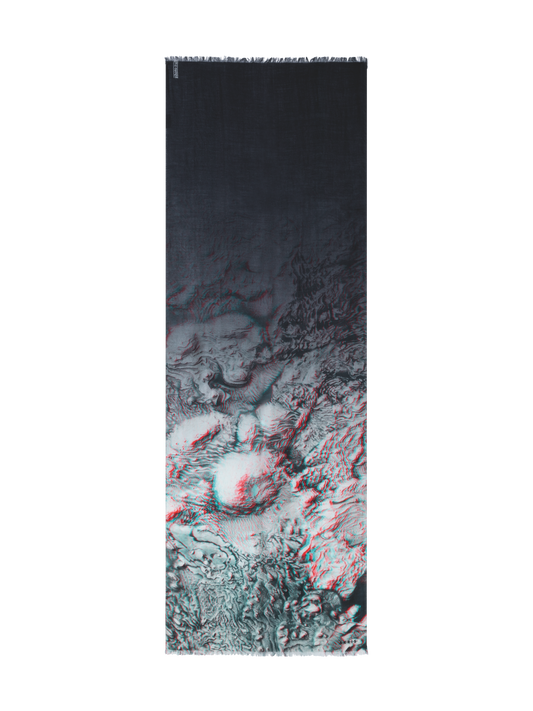 Designer Cashmere Silk The ma.r.s Series Print Scarf - black - green - grey - red