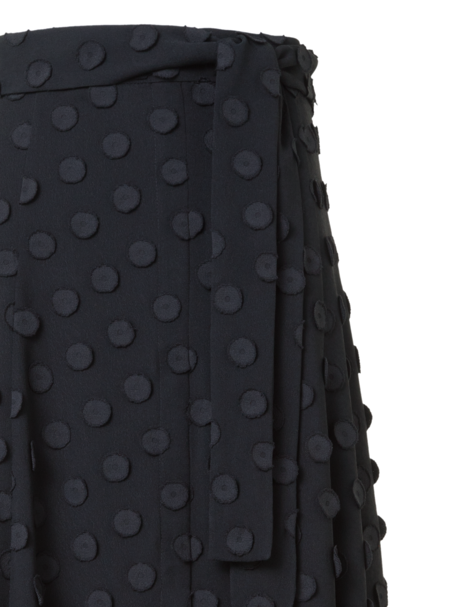 Designer Midi Skirt with 3D Polka Dots - black - neutral