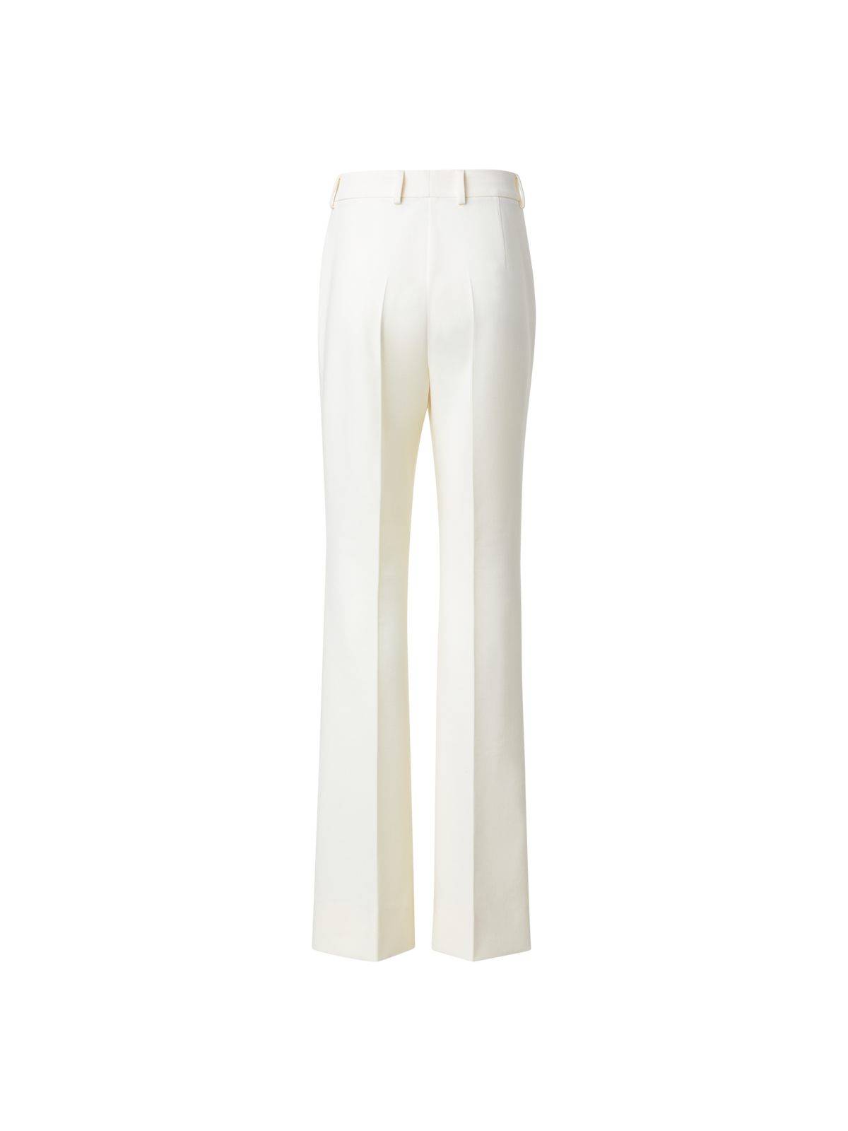 Designer Bootcut Wool Stretch Double-Face Pants - neutral - ecru - white