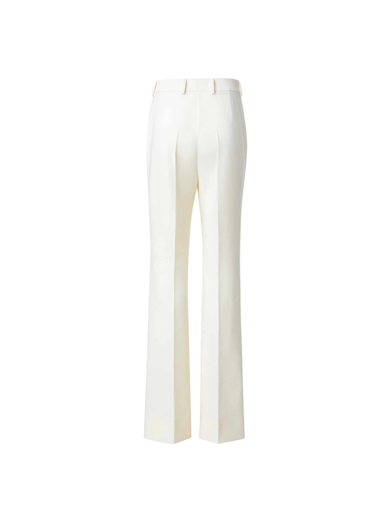Designer Bootcut Wool Stretch Double-Face Pants - neutral - ecru - white
