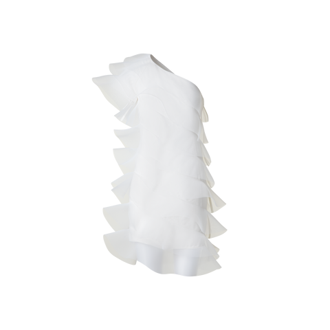 Cotton Silk Cocktail Dress with Waves