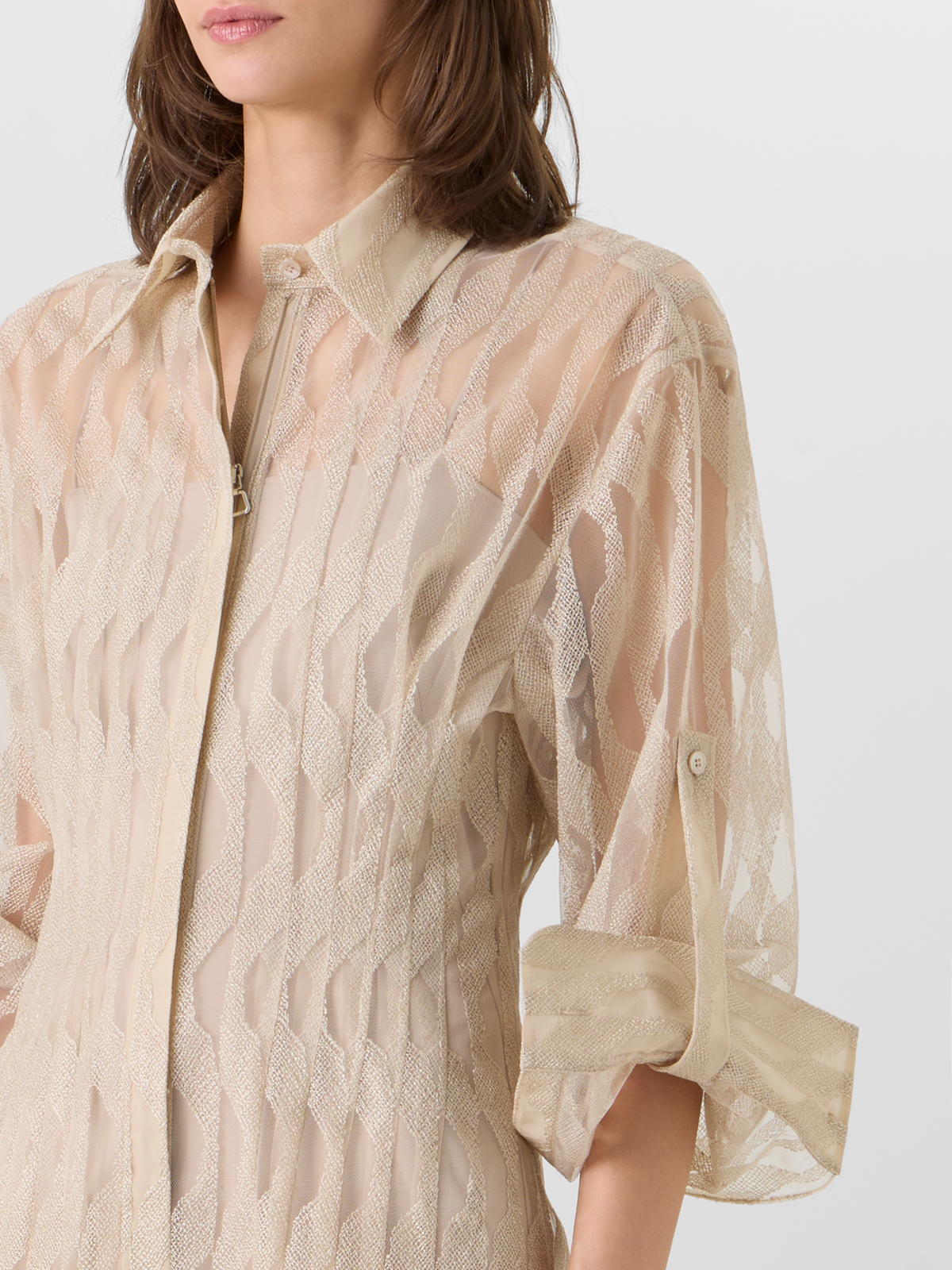 Designer High Plains Midi Shirt Dress - beige #editorial