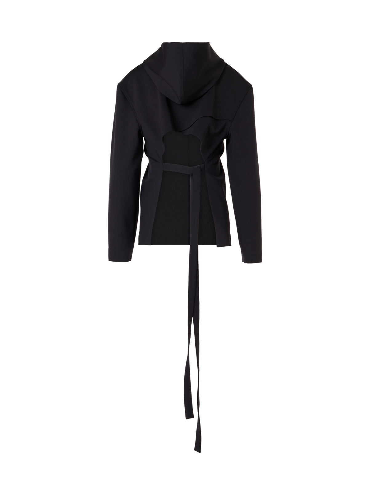 Designer Jacket with Open Back in Light Neoprene - black