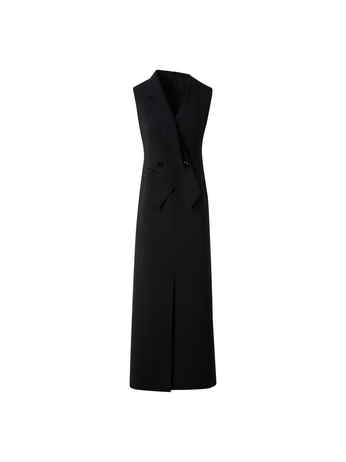 Sleeveless Blazer Dress in Wool Double-Face Black / 2 Sleeveless Blazer Dress in Wool Double-Face Black / 2