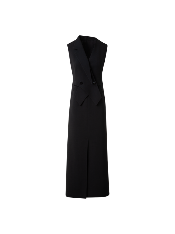 Sleeveless Blazer Dress in Wool Double-Face – Akris Inc. Sleeveless Blazer Dress in Wool Double-Face – Akris Inc.