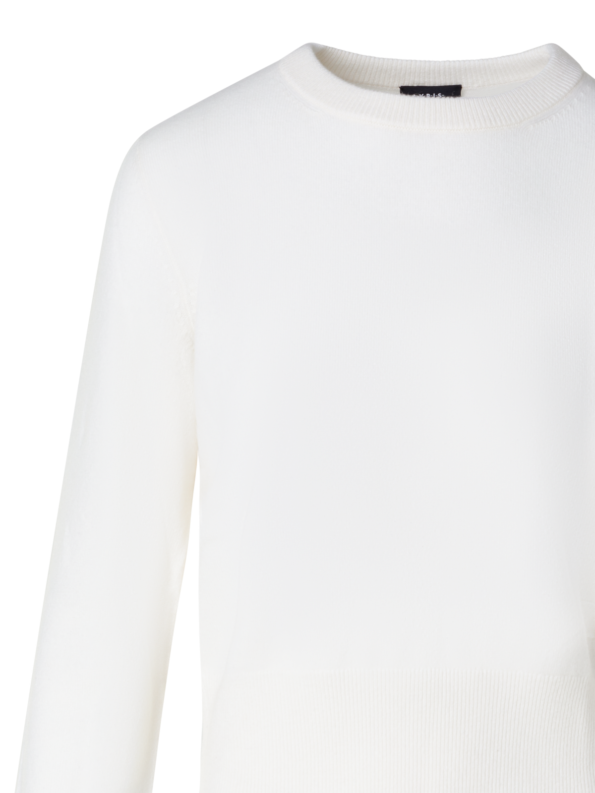 Designer Short O-Neck Sweater in 100% Cashmere - ecru - white