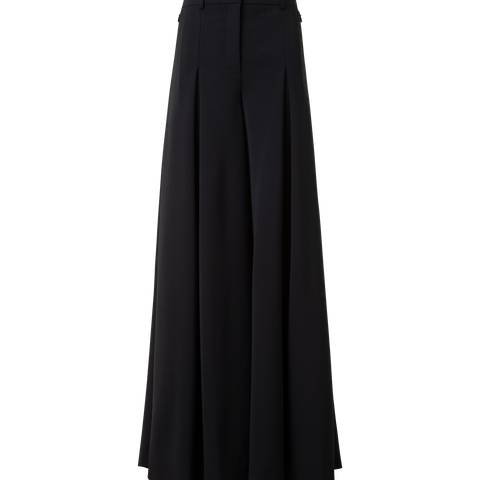 Extra Wide Palazzo Wool Stretch Twill Pants