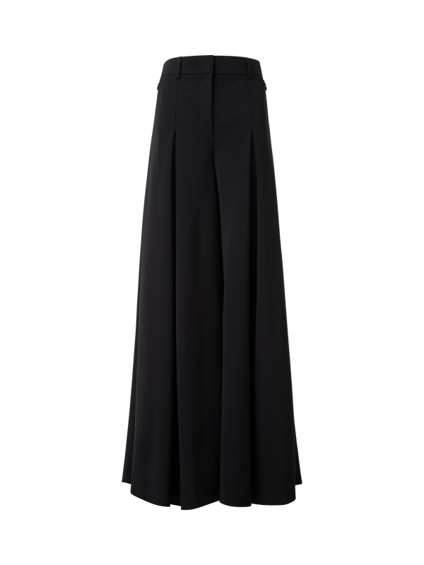 Extra Wide Palazzo Wool Stretch Twill Pants – Akris Inc.