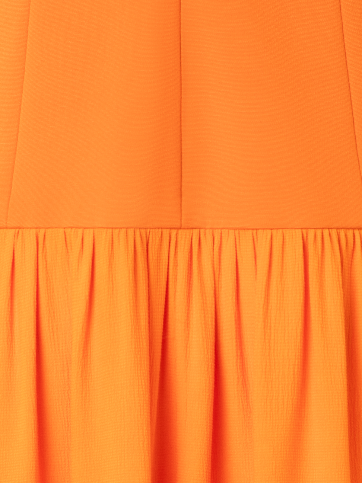 Designer Mix Media Halter Top Midi Dress - orange