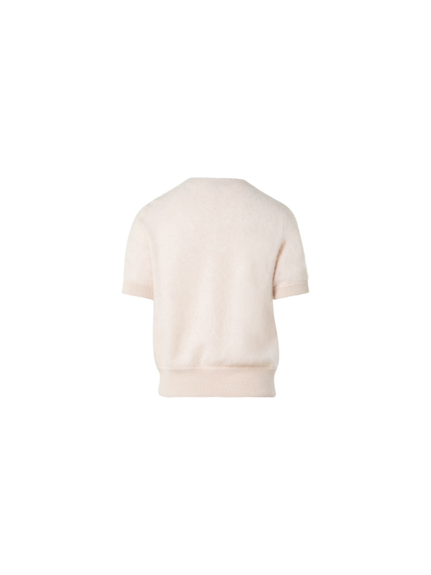 Designer Short-Sleeve Sweater in Cloud Cashmere - neutral - grey - beige