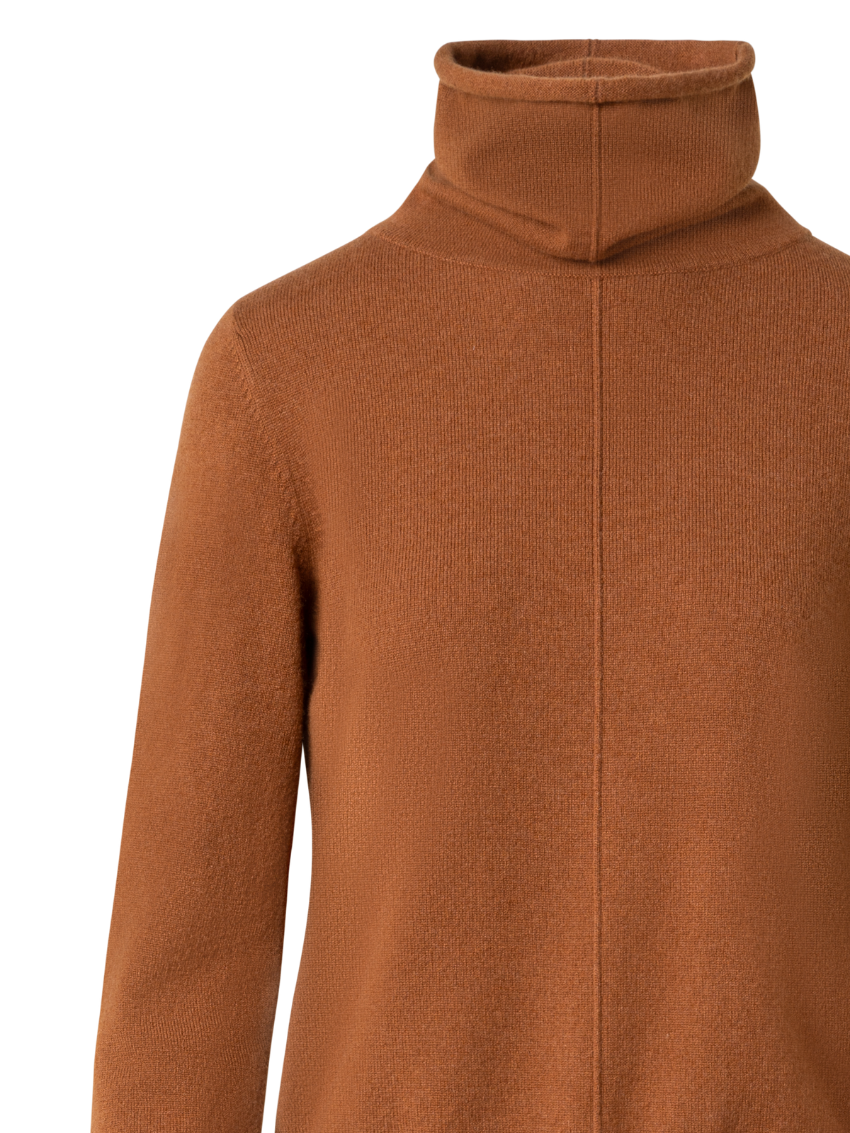 Designer Wide Turtle Neck Cashmere Sweater - brown