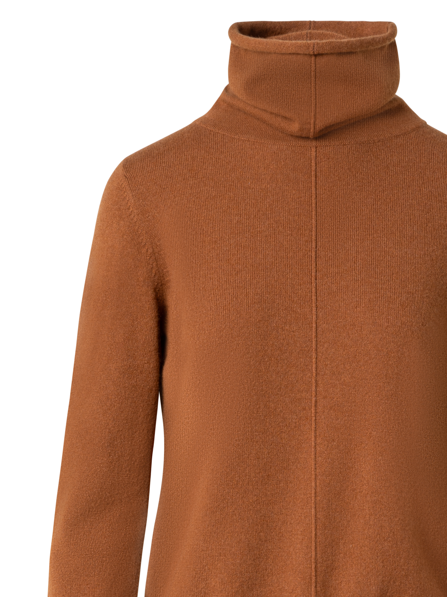 Designer Wide Turtle Neck Cashmere Sweater - brown