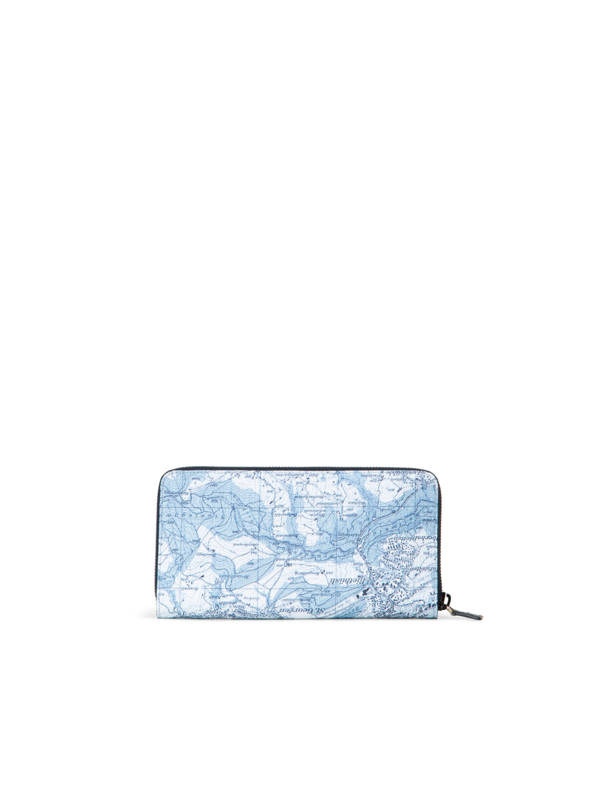 Designer Long Zip Wallet with St. Gallen Map Print - blue - multicolor