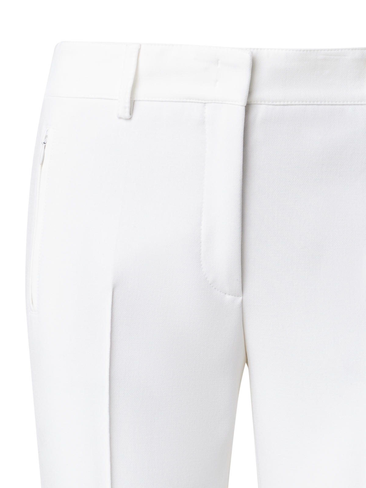 Designer Straight Jersey Stretch Pants - ecru - white